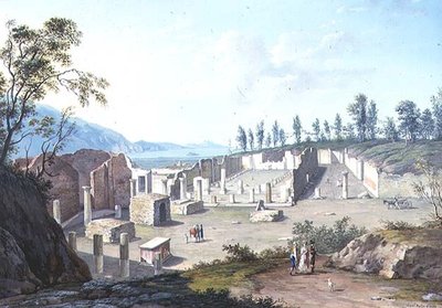Grand Touristen bij de Ruïnes van Pozzuoli, nabij Napels door Saviero Xavier della Gatta