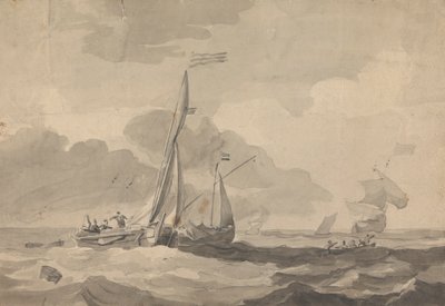 Boten op Zee door Sawrey Gilpin