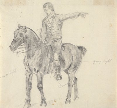 Figuur te paard naar links gericht door Sawrey Gilpin
