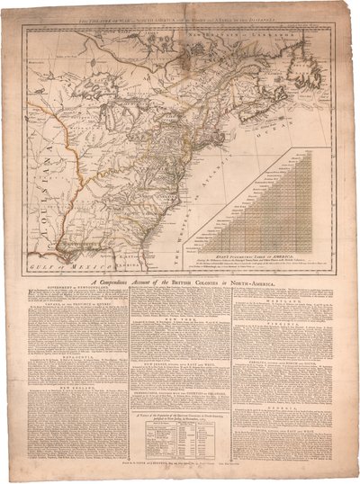 Een kaart van Noord-Amerika - Revolutionaire Oorlog door Sayer & Bennett