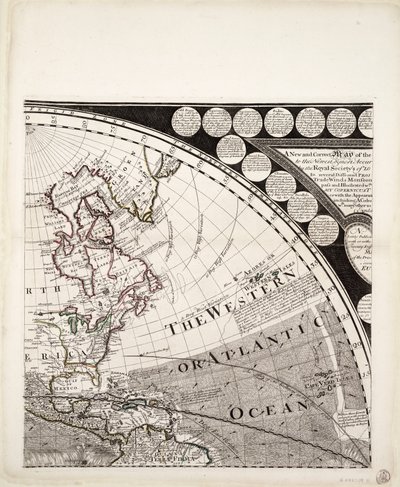 Een nieuwe en correcte kaart van de wereld (sectie), ca. 1774 door Sayer & Bennett
