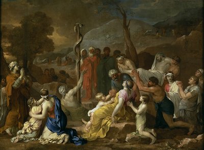 Mozes en de koperen slang, 1653-1654 door Sébastien Bourdon