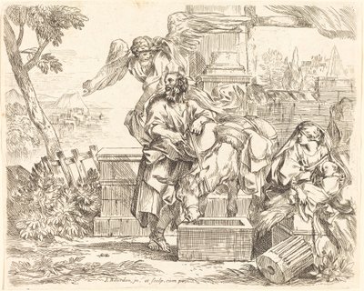 Sint-Jozef die naar het Advies van de Engel Luistert door Sébastien Bourdon