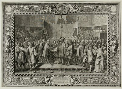 Hernieuwde alliantie tussen de Fransen en de Zwitsers in 1663 door Sébastien Le Clerc the elder
