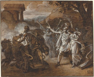 Castor en Pollux redden Helena door Sébastien Louis Guillaume Norblin de la Gourdaine