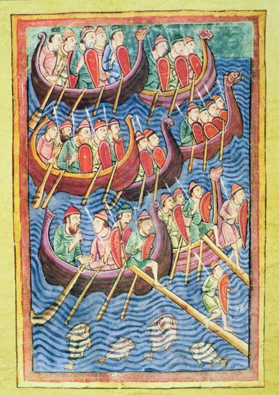 Vikingen landen in Engeland tijdens de tweede migratiegolf door Scandinavian School
