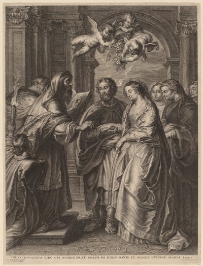Het huwelijk van de Maagd door Schelte Adams Bolswert after Sir Peter Paul Rubens