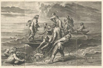 De Wonderbaarlijke Visvangst door Schelte Adams Bolswert after Sir Peter Paul Rubens