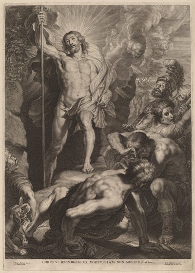 De opstanding door Schelte Adams Bolswert after Sir Peter Paul Rubens