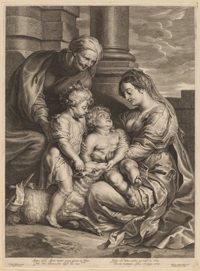 De Maagd en het Kind met Sint Anna en Sint Johannes door Schelte Adams Bolswert, after Sir Peter Paul Rubens