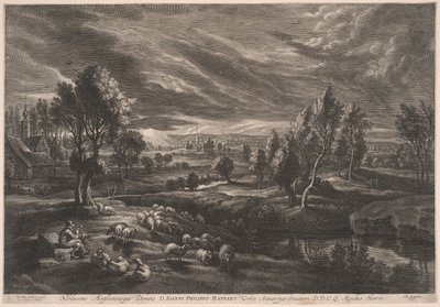 Landschap met Schapen, uit De Kleine Landschappen door Schelte Adamsz. Bolswert