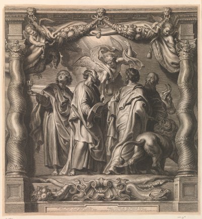 Vier evangelisten door Schelte Adamsz. Bolswert