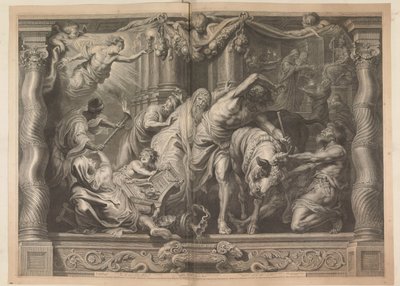 Zege van de kerk op de afgoderij door Schelte Adamsz. Bolswert