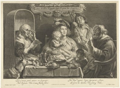 Zo de ouden zongen, zo piepen de jongen door Schelte Adamsz. Bolswert