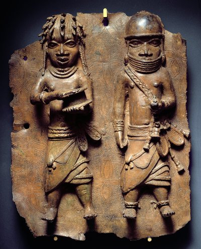 Benin Plaque, ritueel om de mystieke kracht van de Oba te versterken, Nigeria door School African