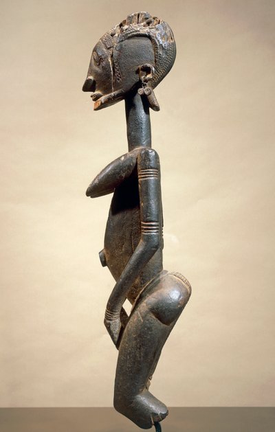 Hout- en metalen sculptuur, hoogte 59 cm, Dogon stamkunst Mali door School African