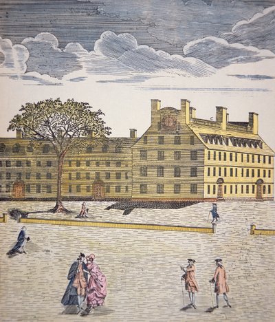 Harvard College, Cambridge, Massachusetts c.1740 door School American