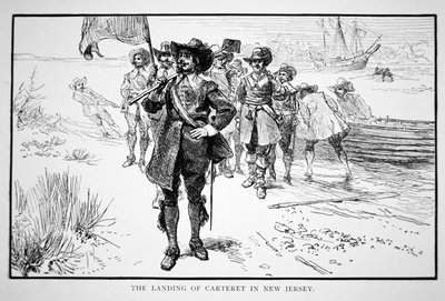 Philip Carteret landt in de voormalige Nederlandse kolonie New Jersey in 1664 door School American