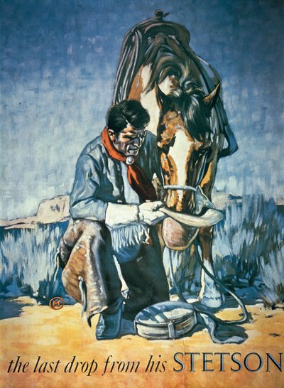 De laatste druppel uit zijn Stetson (kleur litho) door School American