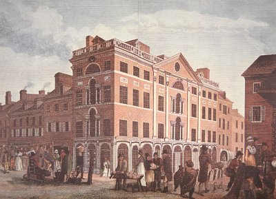 De hoek van Third en Market Streets, Philadelphia door School American