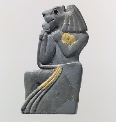 Plaquette fragment: knielende leeuwenkopfiguur, ca. 18e eeuw v.Chr. door School Anatolian