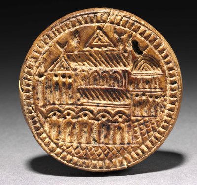 Mal voor een Eulogia (zegen) brood, 600s-900s door School Byzantine