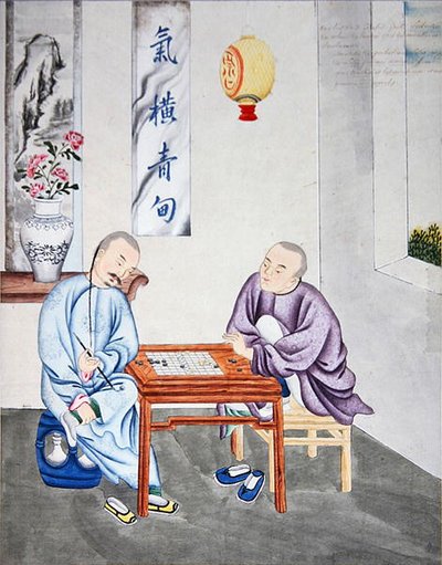 Een strategisch spel in China, eind 18e eeuw door School Chinese