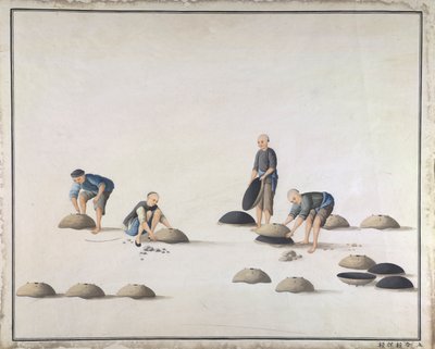 Sluit de helften van de mal en onderzoek de mal, gietijzer vervaardigen in China, ca. 1820 door School Chinese