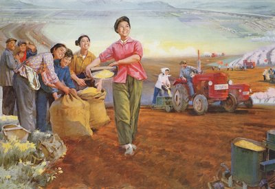 "Aarde gevuld met lente", propagandaposter uit de Chinese Culturele Revolutie door School Chinese