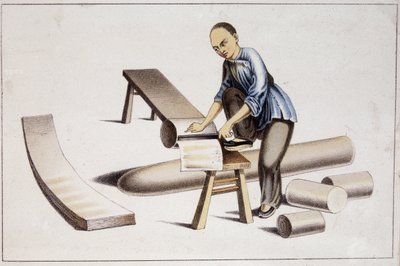Hoe de substantie van Chinees papier te snijden (volgens een Chinese tekening) - begin 19e eeuw door School Chinese