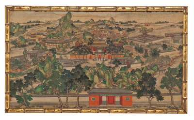 Een van vierentwintig scènes uit Droom van de Rode Kamer door School Chinese