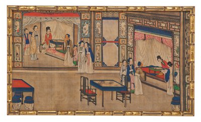 Een van vierentwintig scènes uit Droom van de Rode Kamer door School Chinese