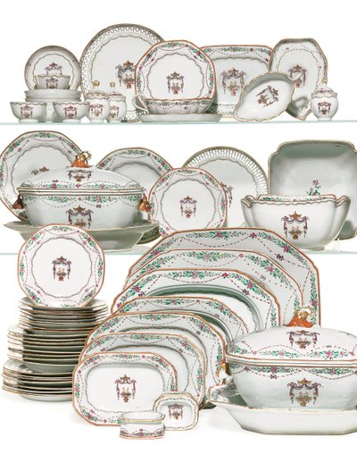 Priesterlijke zegen diner servies, ca. 1785 door School Chinese