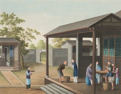 Theeproductie, c. 1820 door School Chinese