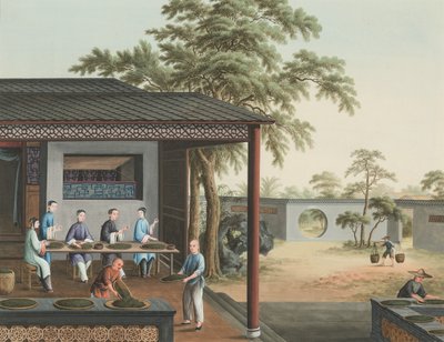 Theeproductie, c. 1820 door School Chinese