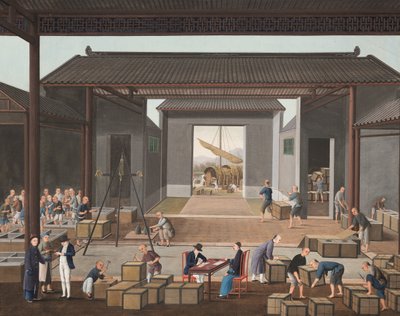 Theeproductie, c. 1820 door School Chinese