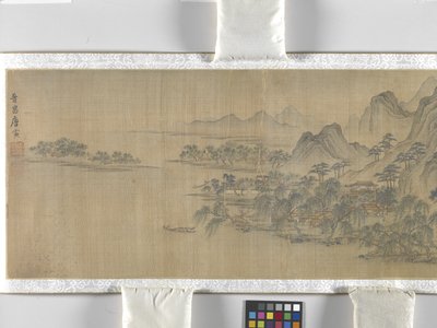 Reizigers in een Dorp aan de Rivier, datum onbekend door School Chinese