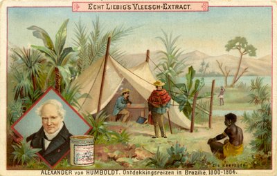 Ontdekkingsexpeditie van Alexander von Humboldt, Liebig Kaart (prent) door School Dutch