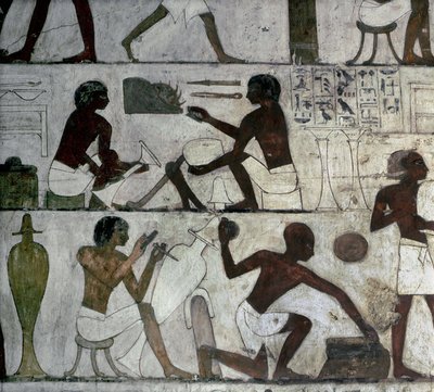 Luxor Thebe: Necropolis van de Edelen, Graf van Rekhmire, ambachtslieden door School Egyptian