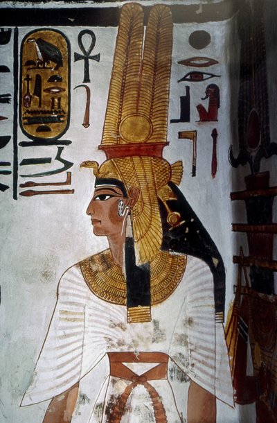 Luxor, Thebe: Portret van Nefertari (RAMSES II) door School Egyptian