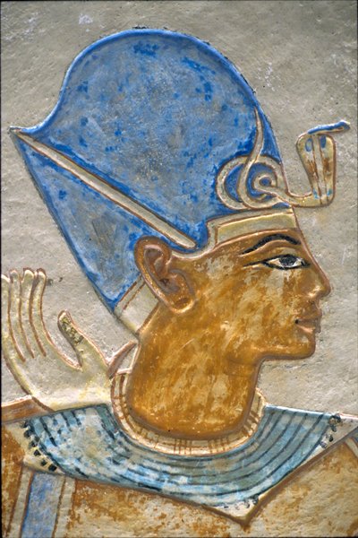Ramses III omhelst Isis, Graf van Amon-hir-Khopshef door School Egyptian