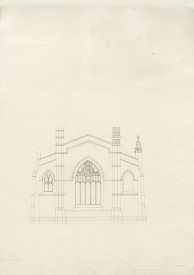 Burton-upon-Trent - Heilige Drie-eenheid Kerk: tekening, nd [?1820s] door School English