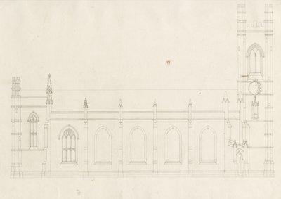 Burton-upon-Trent - Heilige Drie-eenheid Kerk: tekening door School English