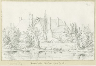 Burton-upon-Trent - Nether Hall: potloodtekening, nd [?19e eeuw] door School English