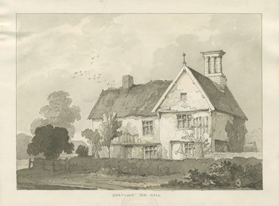 Chatcull Oud Hall: pen en was tekening door School English