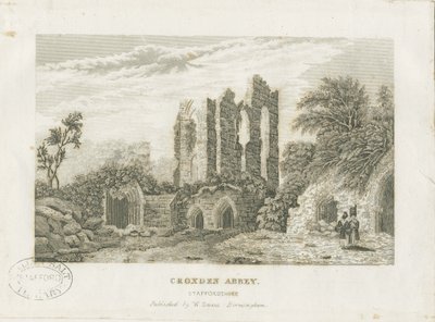 Croxden Abbey: staalgravure, nd [19e eeuw] door School English