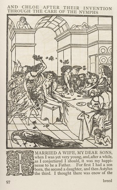 Daphnis en Chloe, Longus (prent) door School English