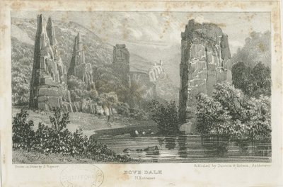 Dovedale - landschap: lithografie, nd [ca. 1839] door School English