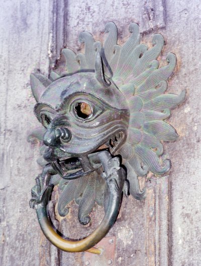 Durham Cathedral Sanctuary Knocker, kopie van 12e-eeuwse bronzen origineel door School English