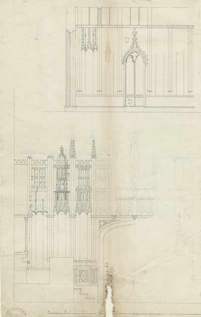 Interieur van Lichfield Kathedraal - Westkant van het Koor door School English